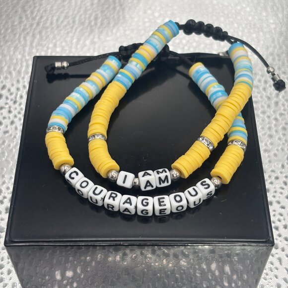 Handmade Affirmation Bracelet Set - Size 7 - Picture 2 of 3